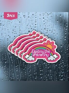 Destroy the Patriarchy Rainbow Sticker - Pack of 5